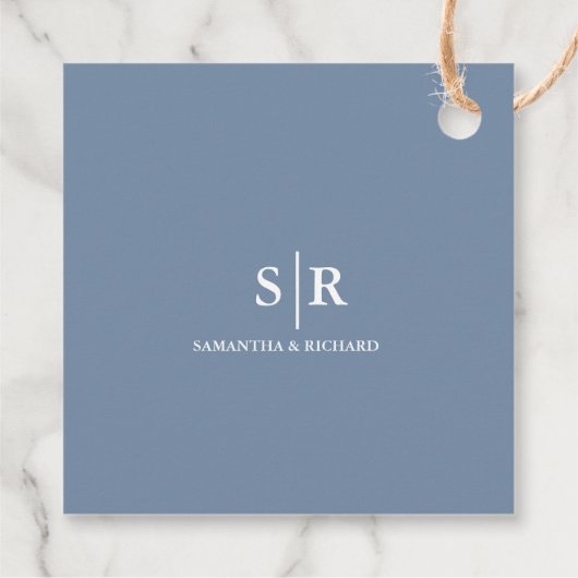 Moderne Monogram Wedding Danke Brautparty Geschenkanhänger (Rückseite)