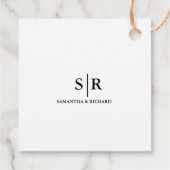 Moderne Monogram Wedding Danke Brautparty Geschenkanhänger (Rückseite)