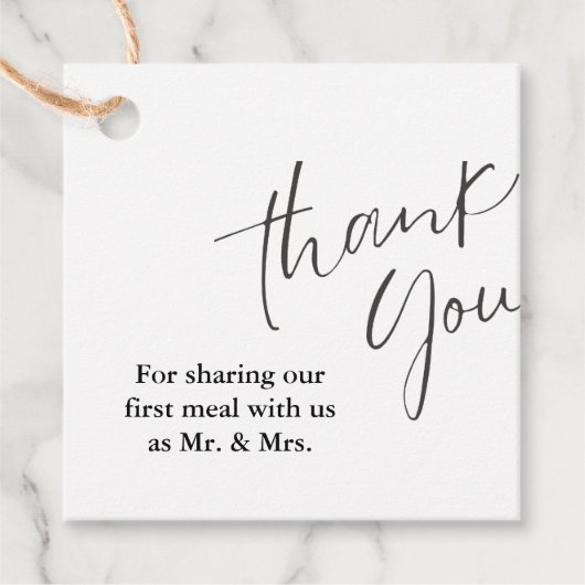 Moderne Monogram Wedding Danke Brautparty Geschenkanhänger (Vorderseite)