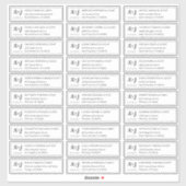 Moderne + Monogram Wedding Guest Names Adresse Aufkleber (Blatt)