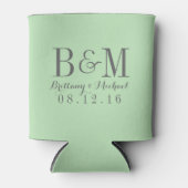 Moderne Monogram Wedding Mint Green Dosenkühler (Vorderseite)