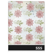 Moderne Monogram Weihnachtsfeiertage-Blume Klemmbrett (Rückseite)