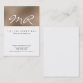 Moderne Monogram White Beige Clean Business Card Visitenkarte (Vorne/Hinten)
