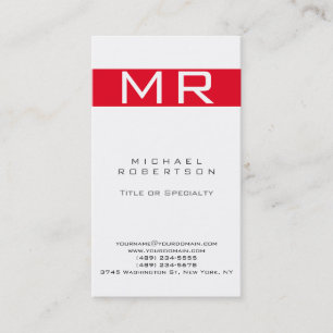 Moderne Monogram White Strip Business Card Visitenkarte