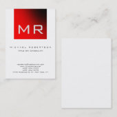 Moderne Monogram White Strip Business Card Visitenkarte (Vorne/Hinten)