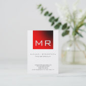 Moderne Monogram White Strip Business Card Visitenkarte (Stehend Vorderseite)