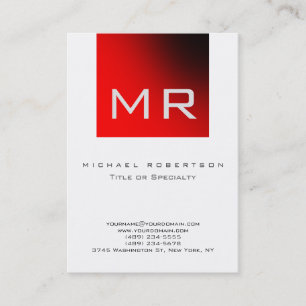 Moderne Monogram White Strip Business Card Visitenkarte