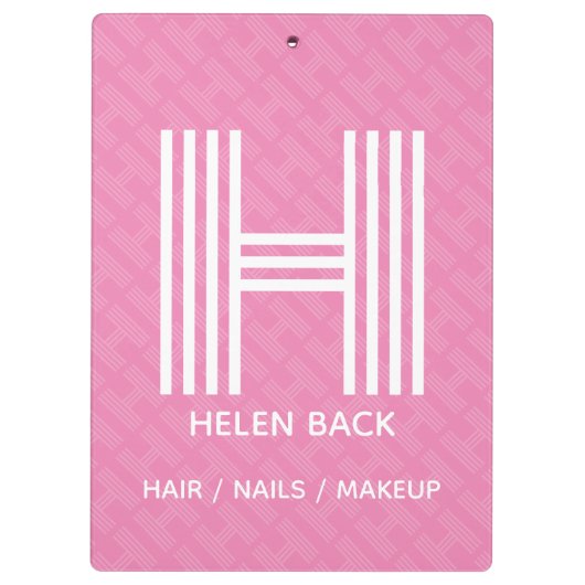 Moderne Monogram-Zwischenablage Klemmbrett (Rückseite)