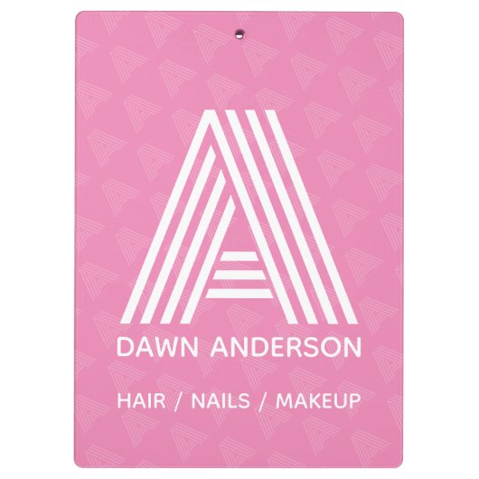 Moderne Monogram-Zwischenablage Klemmbrett (Rückseite)