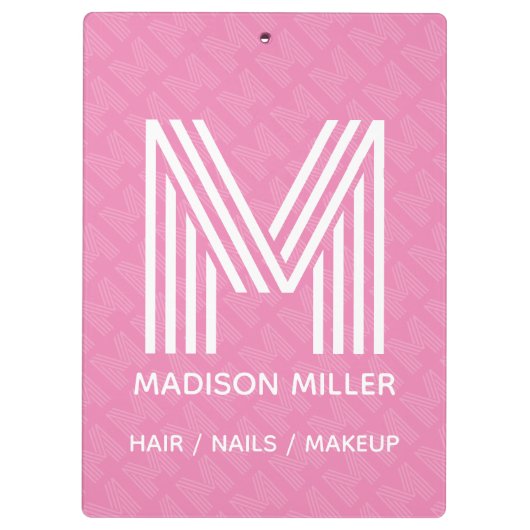 Moderne Monogram-Zwischenablage Klemmbrett (Rückseite)