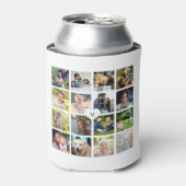 Moderne Monogramm-16-Foto-Collage Dosenkühler (Kanne Vorderseite)