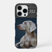 Moderne Monogramm 1 Foto Gebürstetes Metall Grau iPhone Hülle (Rückseite)