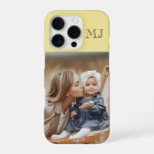 Moderne Monogramm 1 Foto Softgelb iPhone Hülle (Rückseite)