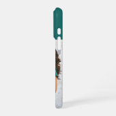 Moderne Monogramm 1 Foto Teal Grün iPhone Hülle (Linke Seite)