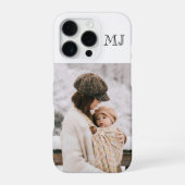 Moderne Monogramm 1 Foto Weiß iPhone Hülle (Rückseite)