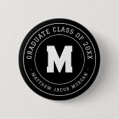 Moderne Monogramm-Abschlussklasse 20XX individuell Button (Vorderseite)