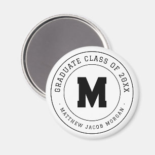 Moderne Monogramm-Abschlussklasse 20XX individuell Magnet