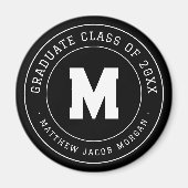 Moderne Monogramm-Abschlussklasse 20XX individuell Magnet (Vorne)