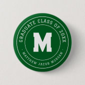 Moderne Monogramm-Abschlussklasse von 20XX Benutze Button (Vorderseite)