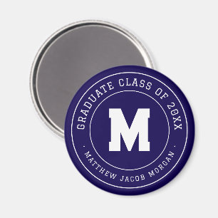 Moderne Monogramm-Abschlussklasse von 20XX Benutze Magnet