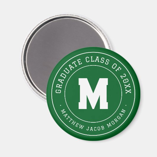 Moderne Monogramm-Abschlussklasse von 20XX Benutze Magnet (Vorderseite/Rückseite)