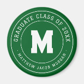 Moderne Monogramm-Abschlussklasse von 20XX Benutze Magnet (Vorne)