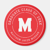 Moderne Monogramm-Abschlussklasse von 20XX Benutze Magnet (Vorne)
