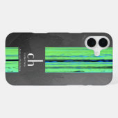 Moderne Monogramm-Abstrakt-Textur-iPhone-Hülle iPhone Hülle (Rückseite (Horizontal))