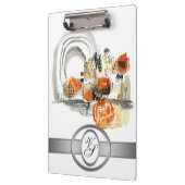 Moderne Monogramm Abstraktion Schwarz und Rot Klemmbrett (Links)