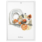 Moderne Monogramm Abstraktion Schwarz und Rot Klemmbrett (Rückseite)