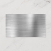 Moderne Monogramm-Add-QR-Imitate aus gebürstetem M Visitenkarte (Rückseite)