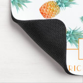 Moderne Monogramm-Ananas-Fruchtmuster  Mousepad (Ecke)