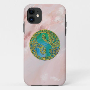 Moderne Monogramm Anfangs Gold Buchstabe und Türki Case-Mate iPhone Hülle