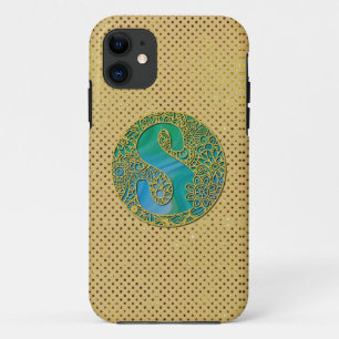Moderne Monogramm Anfangs Gold Buchstabe und Türki Case-Mate iPhone Hülle