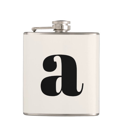 Moderne Monogramm Anfangsbuchstabe Hochzeit Fette Flachmann (Vorderseite)