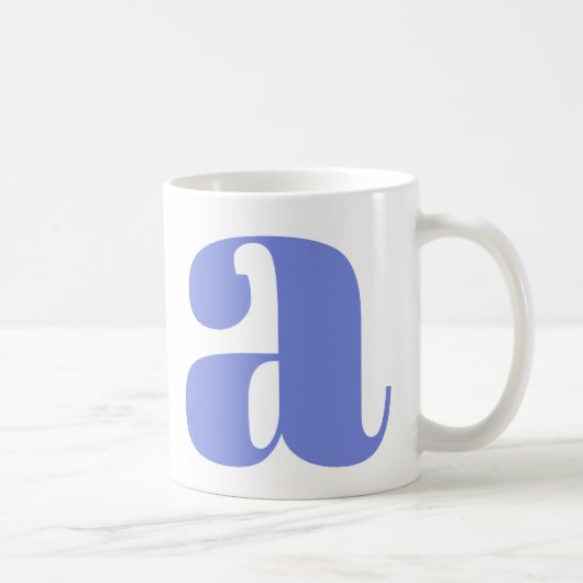 Moderne Monogramm-Anfangsbuchstabe in Periwinkle Kaffeetasse (Rechts)