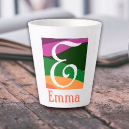 Moderne Monogramm-Anfangsbuchstabe orange Milchtasse