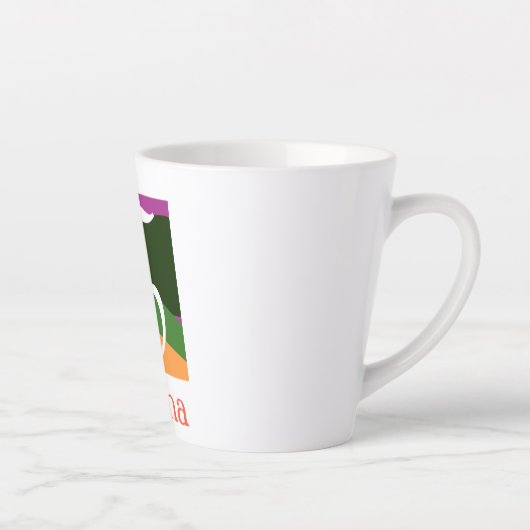 Moderne Monogramm-Anfangsbuchstabe orange Milchtasse (Rechts)
