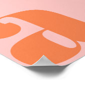 Moderne Monogramm Anfangsbuchstabe Pastell Pink Or Poster (Ecke)