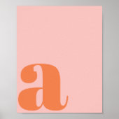 Moderne Monogramm Anfangsbuchstabe Pastell Pink Or Poster (Vorne)