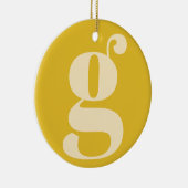 Moderne Monogramm Anfangsbuchstabe Pastellgelbe Cr Keramik Ornament (Rechts)