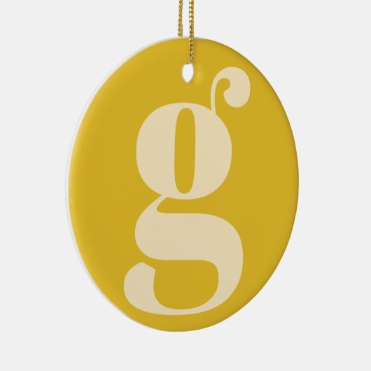 Moderne Monogramm Anfangsbuchstabe Pastellgelbe Cr Keramik Ornament (Rechts)