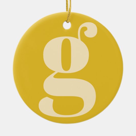 Moderne Monogramm Anfangsbuchstabe Pastellgelbe Cr Keramik Ornament (Vorne)