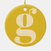 Moderne Monogramm Anfangsbuchstabe Pastellgelbe Cr Keramik Ornament (Hinten)