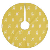 Moderne Monogramm Anfangsbuchstabe Pastellgelbe Cr Polyester Weihnachtsbaumdecke (Vorderseite)