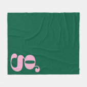 Moderne Monogramm-Anfangsbuchstabe Rosa Grün Prepp Fleecedecke (Vorderseite (Horizontal))