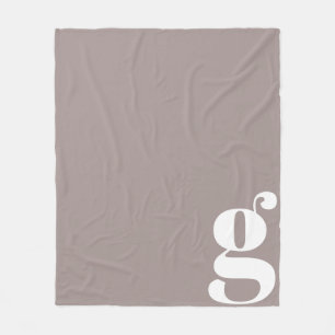 Moderne Monogramm Anfangsbuchstabe Rustikale Taupe Fleecedecke