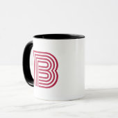 Moderne Monogramm Anfangsbuchstabe Stylisch Pink Tasse (Vorderseite Links)