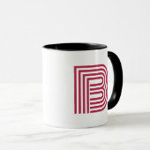 Moderne Monogramm Anfangsbuchstabe Stylisch Pink Tasse (VorderseiteRechts)