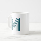 Moderne Monogramm Anfangsbuchstabe Stylisch Türkis Kaffeetasse (Vorderseite Links)